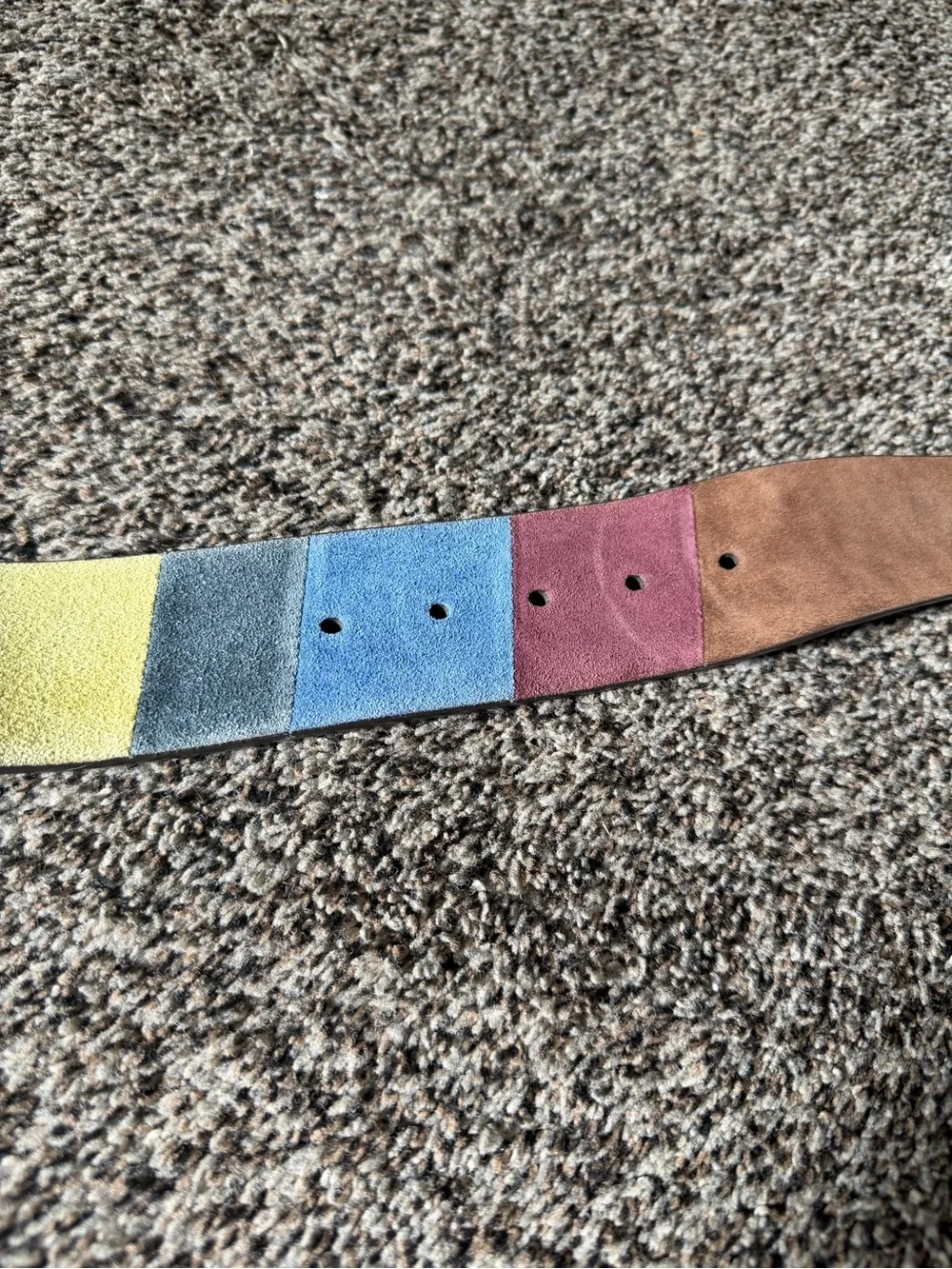 Vintage Coach 6378 Multicolor Suede Patchwork Leather Belt Y2K